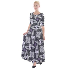 Ornament Pattern Background Half Sleeves Maxi Dress