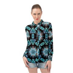 Backgrounds Pattern Wallpaper Long Sleeve Chiffon Shirt