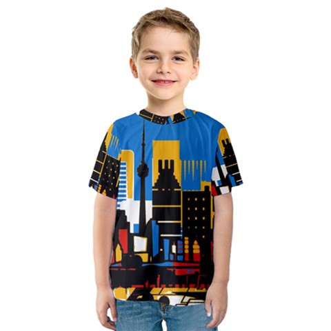 Architecture City House Window Kids  Sport Mesh Tee by Pakrebo