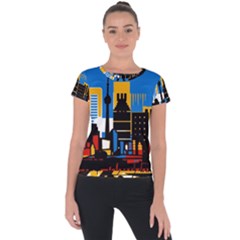 Architecture City House Window Short Sleeve Sports Top  by Pakrebo