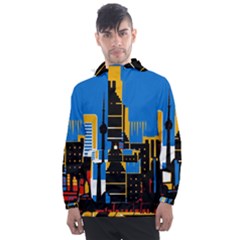 Architecture City House Window Men s Front Pocket Pullover Windbreaker by Pakrebo