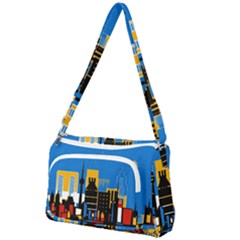 Architecture City House Window Front Pocket Crossbody Bag by Pakrebo