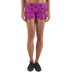 Flowering And Blooming To Bring Happiness Yoga Shorts by pepitasart