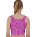 Flowering And Blooming To Bring Happiness Velvet Racer Back Crop Top View2