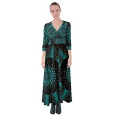 Ornament District Turquoise Button Up Maxi Dress