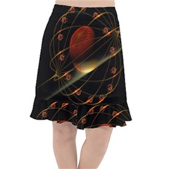 Fractal Digital Art Fishtail Chiffon Skirt