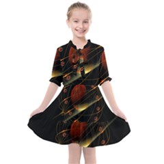 Fractal Digital Art Kids  All Frills Chiffon Dress