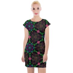 Backgrounds Pattern Wallpaper Color Cap Sleeve Bodycon Dress by Pakrebo