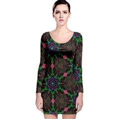 Backgrounds Pattern Wallpaper Color Long Sleeve Velvet Bodycon Dress by Pakrebo