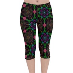 Backgrounds Pattern Wallpaper Color Velvet Capri Leggings 