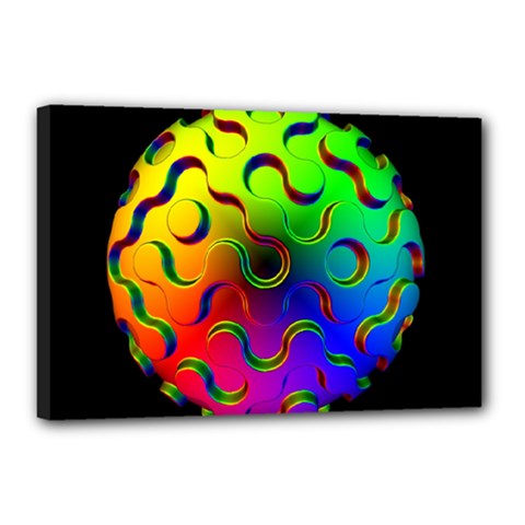 Ball Sphere Digital Art Fractals Canvas 18  X 12  (stretched)