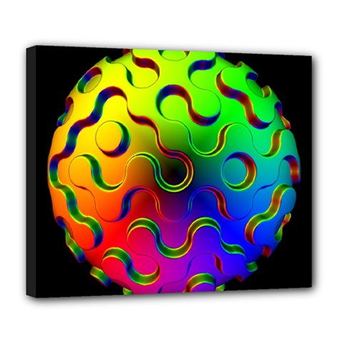 Ball Sphere Digital Art Fractals Deluxe Canvas 24  X 20  (stretched) by Pakrebo