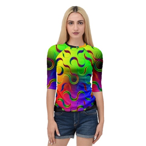 Ball Sphere Digital Art Fractals Quarter Sleeve Raglan Tee by Pakrebo