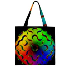 Ball Sphere Digital Art Fractals Zipper Grocery Tote Bag by Pakrebo