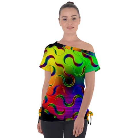 Ball Sphere Digital Art Fractals Tie-up Tee by Pakrebo