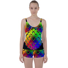 Ball Sphere Digital Art Fractals Tie Front Two Piece Tankini by Pakrebo