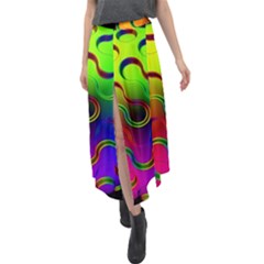 Ball Sphere Digital Art Fractals Velour Split Maxi Skirt