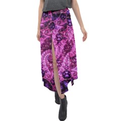 Fractal Art Digital Art Velour Split Maxi Skirt