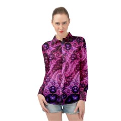 Fractal Art Digital Art Long Sleeve Chiffon Shirt