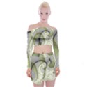 Graphic Fractal Eddy Curlicue Leaf Off Shoulder Top with Mini Skirt Set View1