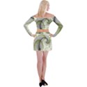 Graphic Fractal Eddy Curlicue Leaf Off Shoulder Top with Mini Skirt Set View2