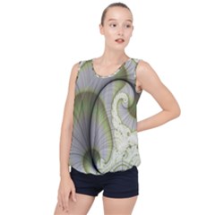 Graphic Fractal Eddy Curlicue Leaf Bubble Hem Chiffon Tank Top by Pakrebo