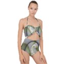 Graphic Fractal Eddy Curlicue Leaf Scallop Top Cut Out Swimsuit View1