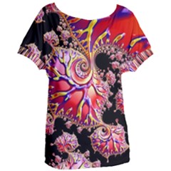 Fractals Colorful Pattern Women s Oversized Tee