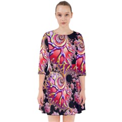 Fractals Colorful Pattern Smock Dress