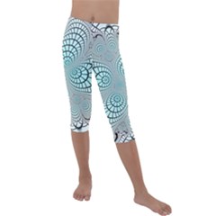 Digital Art Fractal Abstract Kids  Lightweight Velour Capri Leggings  by Pakrebo