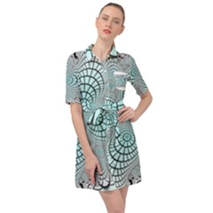 Digital Art Fractal Abstract Belted Shirt Dress