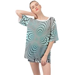 Digital Art Fractal Abstract Oversized Chiffon Top