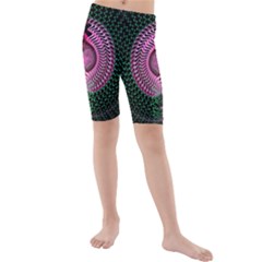 Fractal Traditional Fractal Hypnotic Kids  Mid Length Swim Shorts by Pakrebo