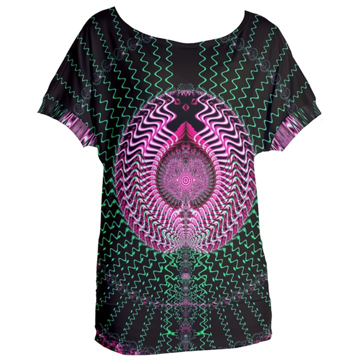 Fractal Traditional Fractal Hypnotic Women s Oversized Tee