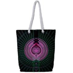 Fractal Traditional Fractal Hypnotic Full Print Rope Handle Tote (small) by Pakrebo