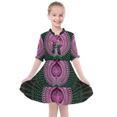 Fractal Traditional Fractal Hypnotic Kids  All Frills Chiffon Dress