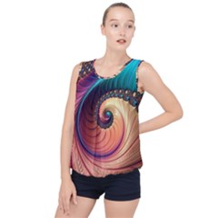 Fractal Multi Colored Fantasia Bubble Hem Chiffon Tank Top by Pakrebo