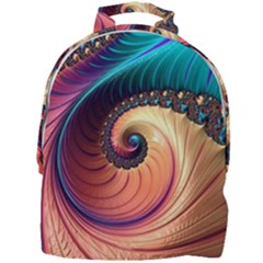 Fractal Multi Colored Fantasia Mini Full Print Backpack by Pakrebo