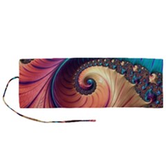 Fractal Multi Colored Fantasia Roll Up Canvas Pencil Holder (m) by Pakrebo