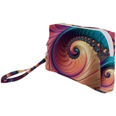 Fractal Multi Colored Fantasia Wristlet Pouch Bag (small)