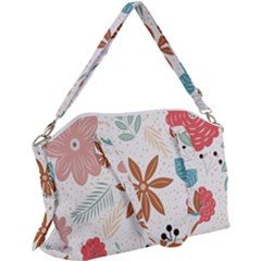 Nature Shape Leaves Flowers Art Canvas Crossbody Bag by Pakrebo