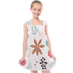 Nature Shape Leaves Flowers Art Kids  Cross Back Dress by Pakrebo