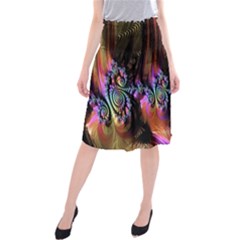 Fractal Colorful Background Midi Beach Skirt by Pakrebo