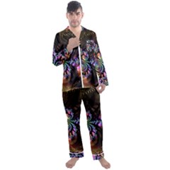 Fractal Colorful Background Men s Satin Pajamas Long Pants Set