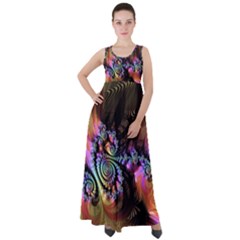 Fractal Colorful Background Empire Waist Velour Maxi Dress by Pakrebo