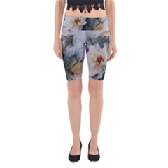 Roses Watercolour Yoga Cropped Leggings by Pakrebo