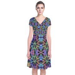 Hsc3 4 Short Sleeve Front Wrap Dress by ArtworkByPatrick