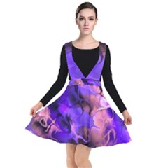 Fractal Flower Plunge Pinafore Dress by Pakrebo