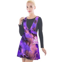 Fractal Flower Plunge Pinafore Velour Dress