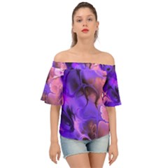 Fractal Flower Off Shoulder Short Sleeve Top by Pakrebo